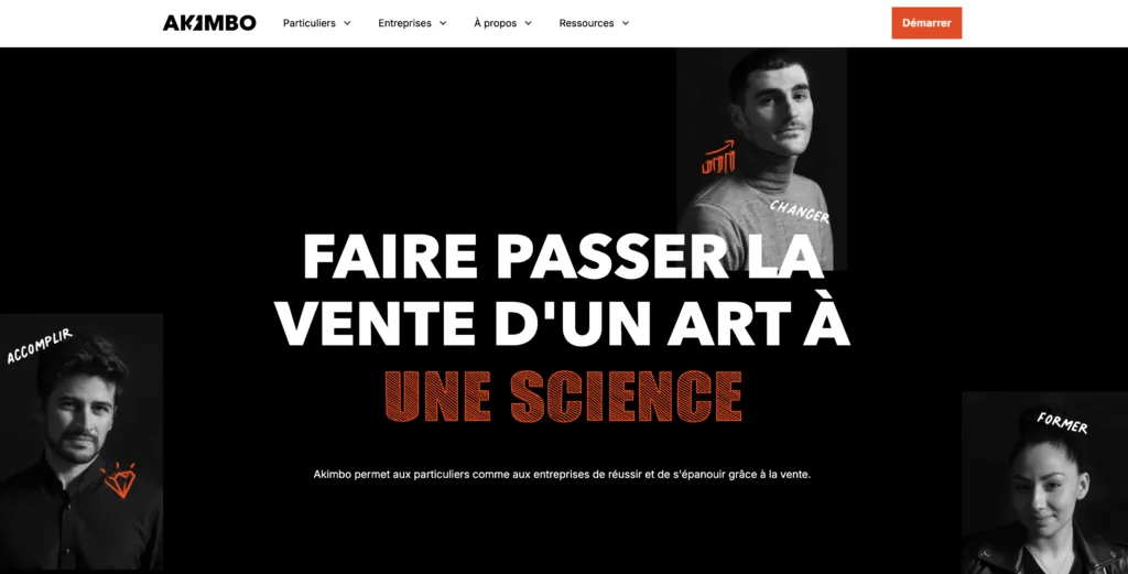 capture d’écran site web Akimbo